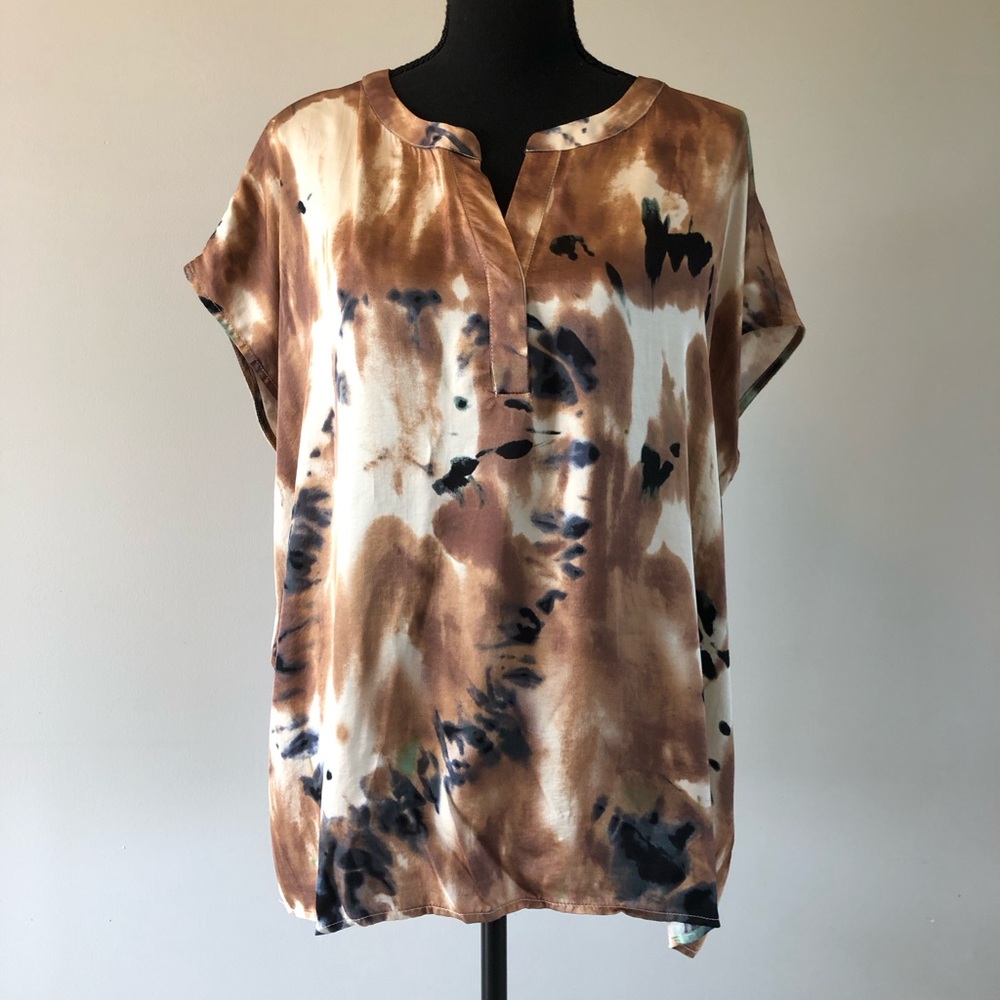 Women's Soya concept Multi colour V Neck Short Sleeve Tunic Top size XL